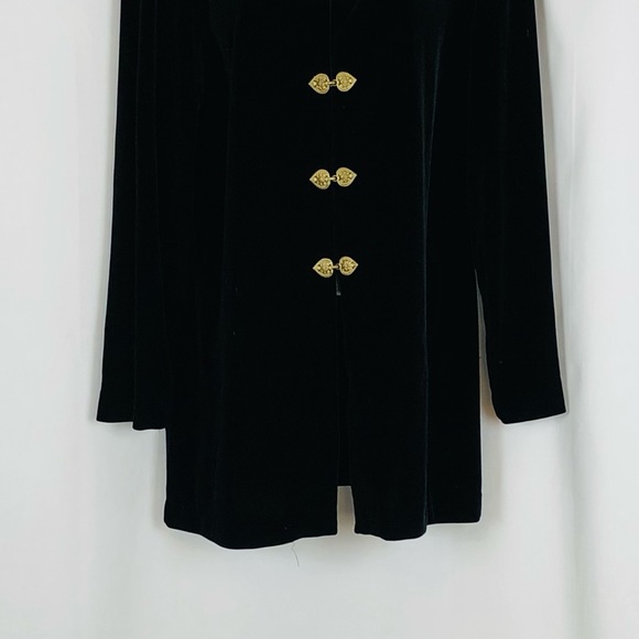 R&M Richards Velvet ‘gold’ hook closure long jacket 12P - Picture 7 of 16